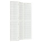 vidaXL Skladací paraván s 3 panelmi, japonský štýl 120x170 cm biely – Obrázok 2