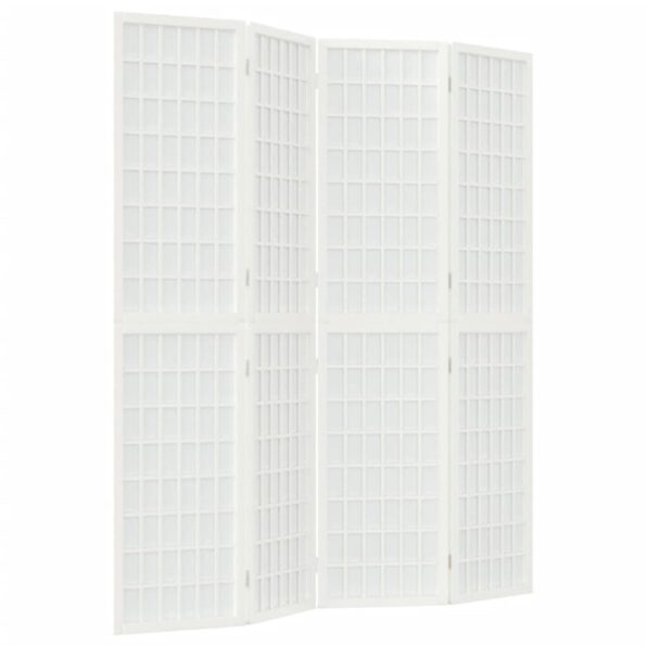 vidaXL Skladací paraván s 4 panelmi, japonský štýl 160x170 cm biely – Obrázok 2