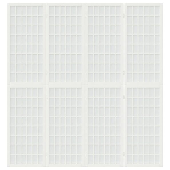 vidaXL Skladací paraván s 4 panelmi, japonský štýl 160x170 cm biely – Obrázok 3