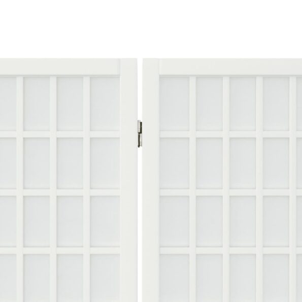 vidaXL Skladací paraván s 4 panelmi, japonský štýl 160x170 cm biely – Obrázok 5