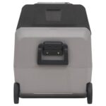 vidaXL Chladiaci box s kolieskom a rukoväťou čierno-sivý 50 l PP a PE – Obrázok 4