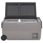 vidaXL Chladiaci box s kolieskom a rukoväťou čierno-sivý 50 l PP a PE – Obrázok 6