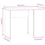 vidaXL Stôl biely 100x55x75 cm spracované drevo – Obrázok 8