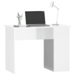 vidaXL Stôl lesklý biely 100x55x75 cm spracované drevo – Obrázok 3