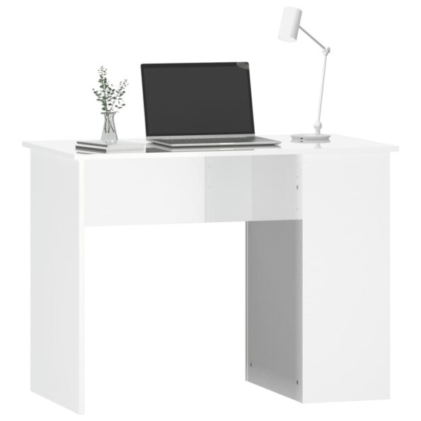 vidaXL Stôl lesklý biely 100x55x75 cm spracované drevo – Obrázok 3