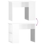 vidaXL Stôl lesklý biely 100x55x75 cm spracované drevo – Obrázok 6