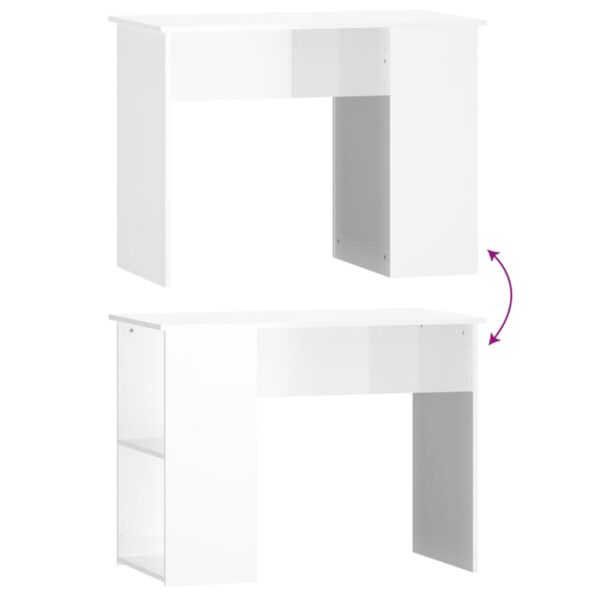 vidaXL Stôl lesklý biely 100x55x75 cm spracované drevo – Obrázok 6