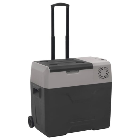 vidaXL Chladiaci box s kolieskom a adaptérom čierno-sivý 40 l PP – Obrázok 4