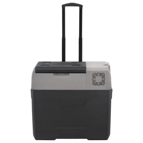 vidaXL Chladiaci box s kolieskom a adaptérom čierno-sivý 40 l PP – Obrázok 5