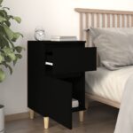 vidaXL Nočný stolík čierny 40x35x70 cm – Obrázok 3