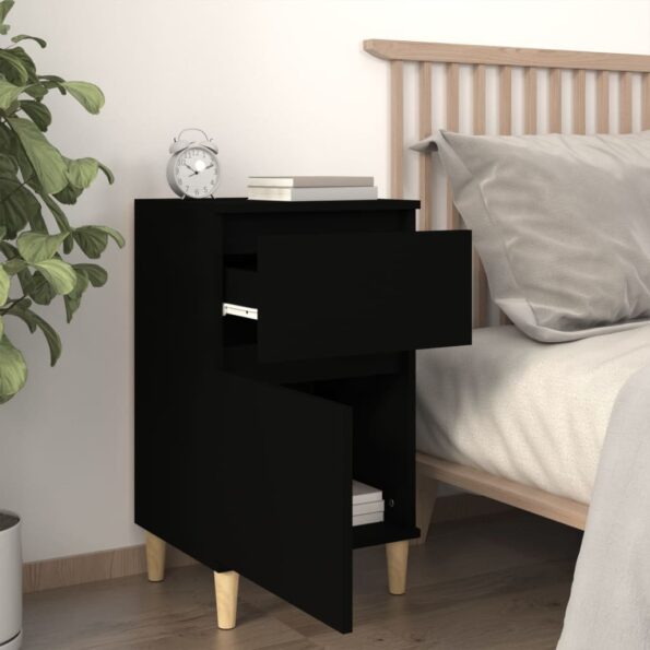vidaXL Nočný stolík čierny 40x35x70 cm – Obrázok 3