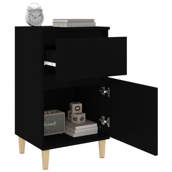 vidaXL Nočný stolík čierny 40x35x70 cm – Obrázok 5