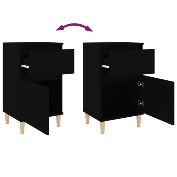 vidaXL Nočný stolík čierny 40x35x70 cm – Obrázok 9