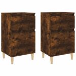 vidaXL Nočné stolíky 2 ks dymový dub 40x35x70 cm – Obrázok 2