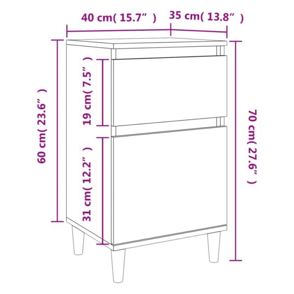 vidaXL Nočné stolíky 2 ks dymový dub 40x35x70 cm – Obrázok 11