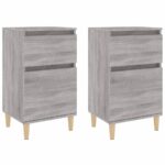 vidaXL Nočné stolíky 2 ks sivé sonoma 40x35x70 cm – Obrázok 2