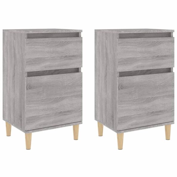 vidaXL Nočné stolíky 2 ks sivé sonoma 40x35x70 cm – Obrázok 2