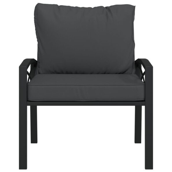 vidaXL Záhradná stolička so sivými vankúšmi 68x76x79 cm oceľ – Obrázok 3