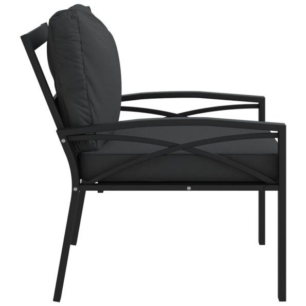 vidaXL Záhradná stolička so sivými vankúšmi 68x76x79 cm oceľ – Obrázok 4