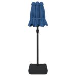 vidaXL Záhradný slnečník, dvojitá strieška+LED, azúrový 316x145 cm – Obrázok 7