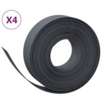 vidaXL Záhradné obruby 4 ks sivé 10 m 15 cm polyetylén – Obrázok 2