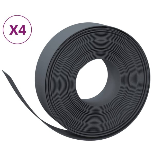 vidaXL Záhradné obruby 4 ks sivé 10 m 15 cm polyetylén – Obrázok 2