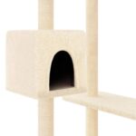 vidaXL Škrabadlo pre mačky so stĺpikmi krémové 82 cm – Obrázok 6