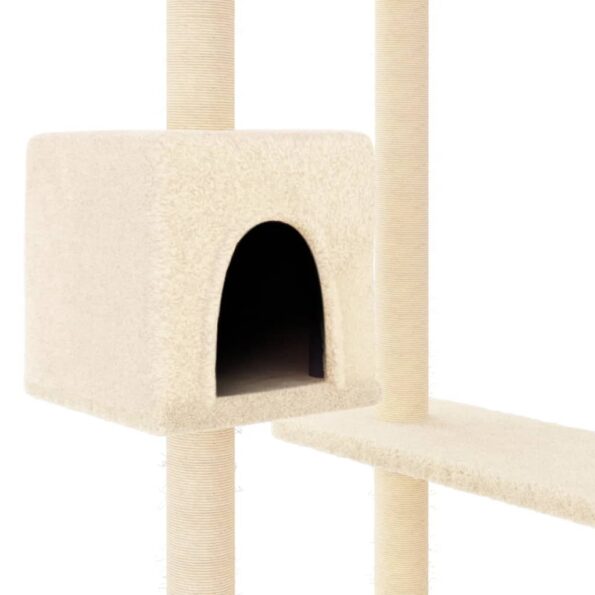 vidaXL Škrabadlo pre mačky so stĺpikmi krémové 82 cm – Obrázok 6