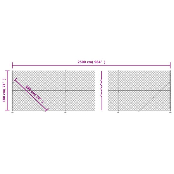 vidaXL Drôtený plot s prírubou zelený 1,8x25 m – Obrázok 6