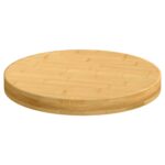 vidaXL Stolová doska Ø50x4 cm bambus – Obrázok 2