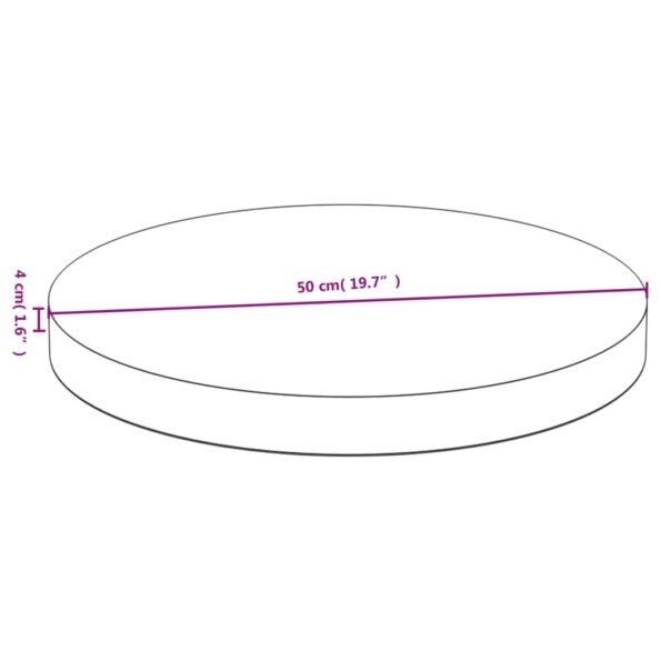 vidaXL Stolová doska Ø50x4 cm bambus – Obrázok 4