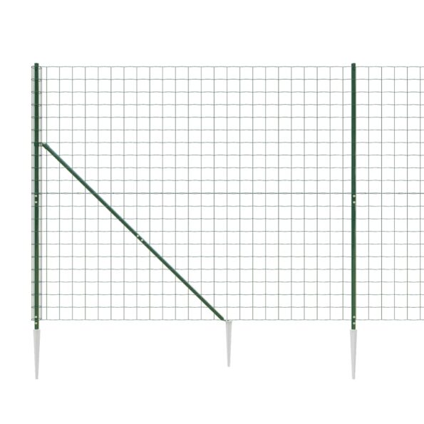 vidaXL Drôtený plot s kotviacimi hrotmi zelený 1,8x10 m – Obrázok 4