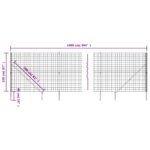 vidaXL Drôtený plot s kotviacimi hrotmi zelený 2,2x10 m – Obrázok 5