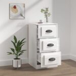 vidaXL Komoda lesklá biela 36x35,5x67,5 cm kompozitné drevo – Obrázok 6