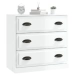 vidaXL Komoda lesklá biela 70x35,5x67,5 cm spracované drevo – Obrázok 8