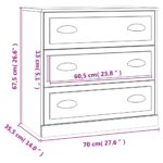 vidaXL Komoda lesklá biela 70x35,5x67,5 cm spracované drevo – Obrázok 10