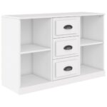 vidaXL Komoda biela 104,5x35,5x67,5 cm kompozitné drevo – Obrázok 2