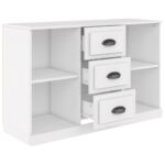 vidaXL Komoda biela 104,5x35,5x67,5 cm kompozitné drevo – Obrázok 3