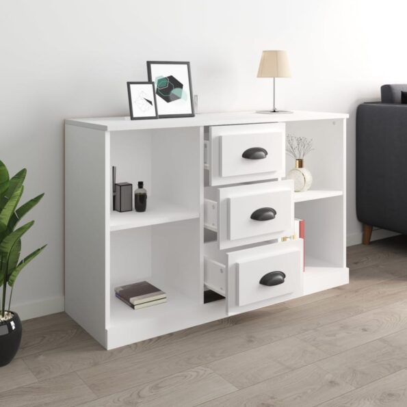 vidaXL Komoda biela 104,5x35,5x67,5 cm kompozitné drevo – Obrázok 6