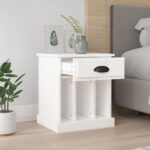 vidaXL Nočné stolíky 2 ks lesklé biele 43x36x50 cm – Obrázok 3