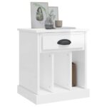 vidaXL Nočné stolíky 2 ks lesklé biele 43x36x50 cm – Obrázok 4