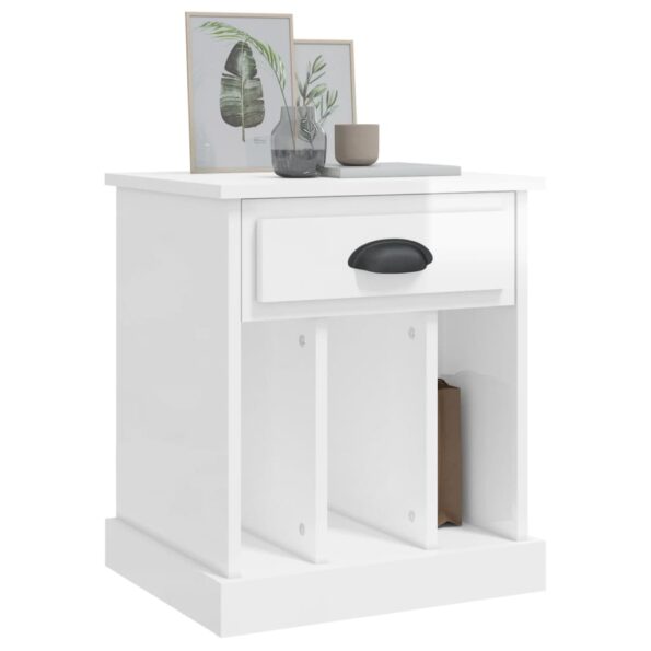 vidaXL Nočné stolíky 2 ks lesklé biele 43x36x50 cm – Obrázok 4