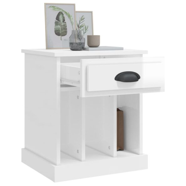 vidaXL Nočné stolíky 2 ks lesklé biele 43x36x50 cm – Obrázok 5