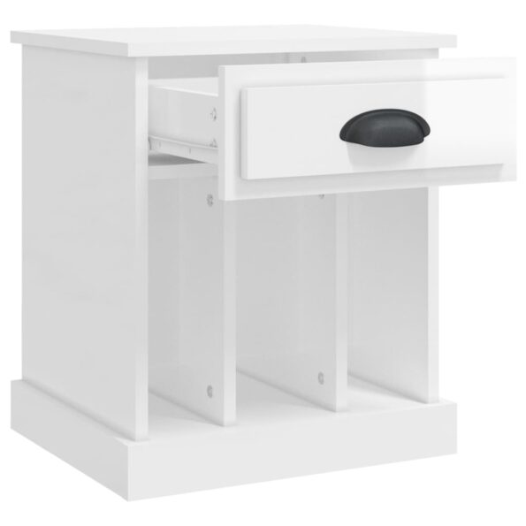 vidaXL Nočné stolíky 2 ks lesklé biele 43x36x50 cm – Obrázok 7