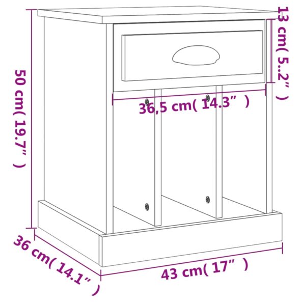 vidaXL Nočné stolíky 2 ks lesklé biele 43x36x50 cm – Obrázok 11