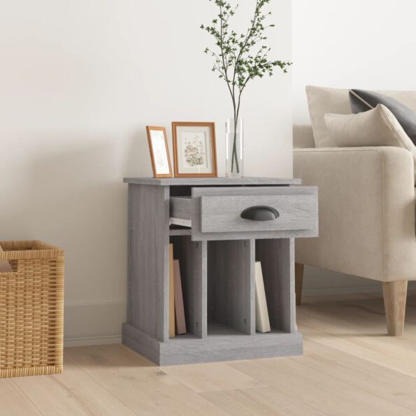 vidaXL Nočný stolík sivý sonoma 43x36x50 cm – Obrázok 3