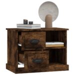 vidaXL Nočný stolík dymový dub 60x35,5x45 cm – Obrázok 5
