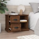 vidaXL Nočný stolík hnedý dub 60x35,5x45 cm – Obrázok 3