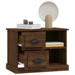 vidaXL Nočný stolík hnedý dub 60x35,5x45 cm – Obrázok 5