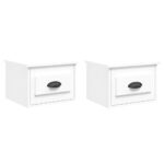vidaXL Nástenné nočné stolíky 2 ks biele 41,5x36x28cm – Obrázok 2